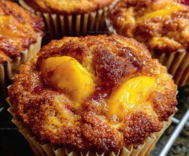 How to Bake Jumbo Caramel Peach Cobbler Muffins