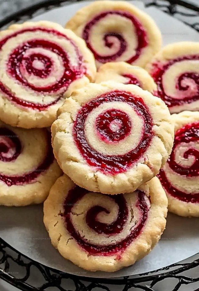 Raspberry Swirl Shortbread Cookies Baking Instructions