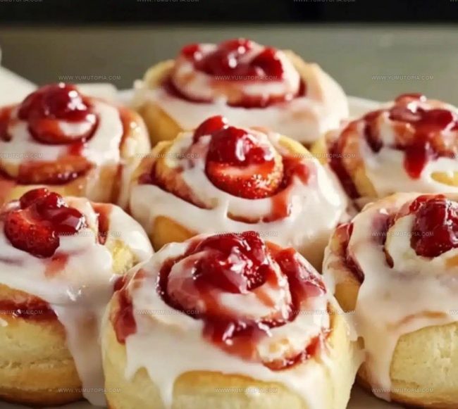 Steps Building Strawberry Cheesecake Cinnabon Rolls