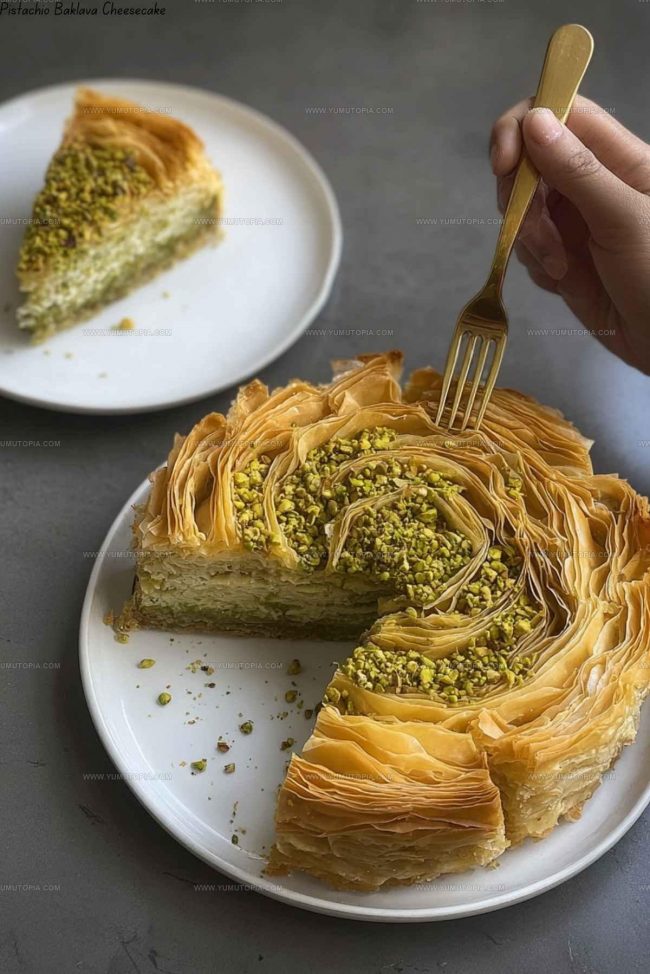 How to Make Pistachio Baklava Cheesecake