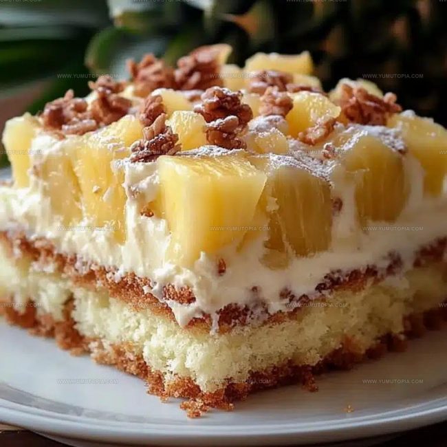 Golden Pineapple and Syrup Elements of Pineapple Drizzle Cake