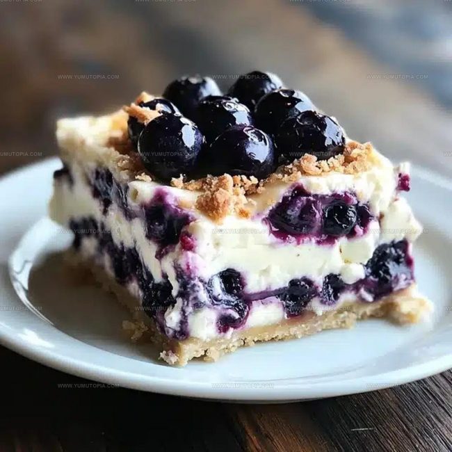 Steps Layering Cookies, Blueberries, and Cheesecake