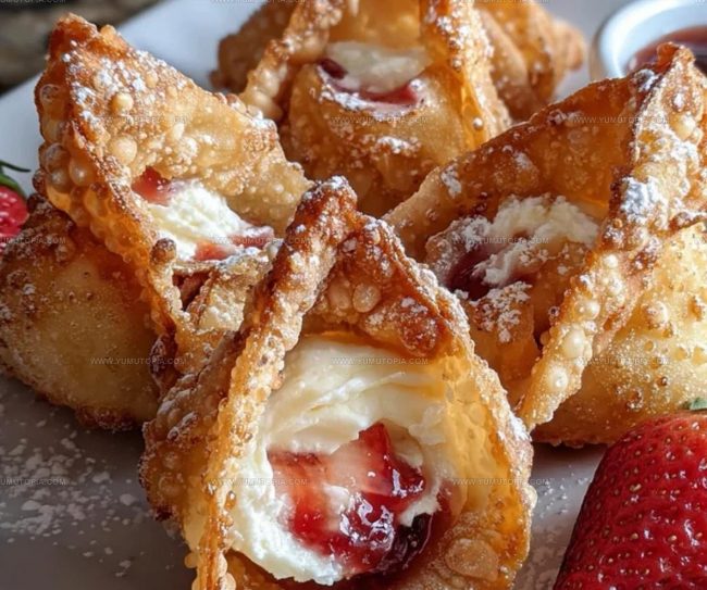 How To Make Deep-Fried Strawberry Cheesecake Wontons