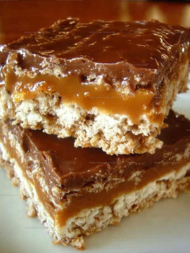 Steps for Making Caramel Chocolate Crunch Bars