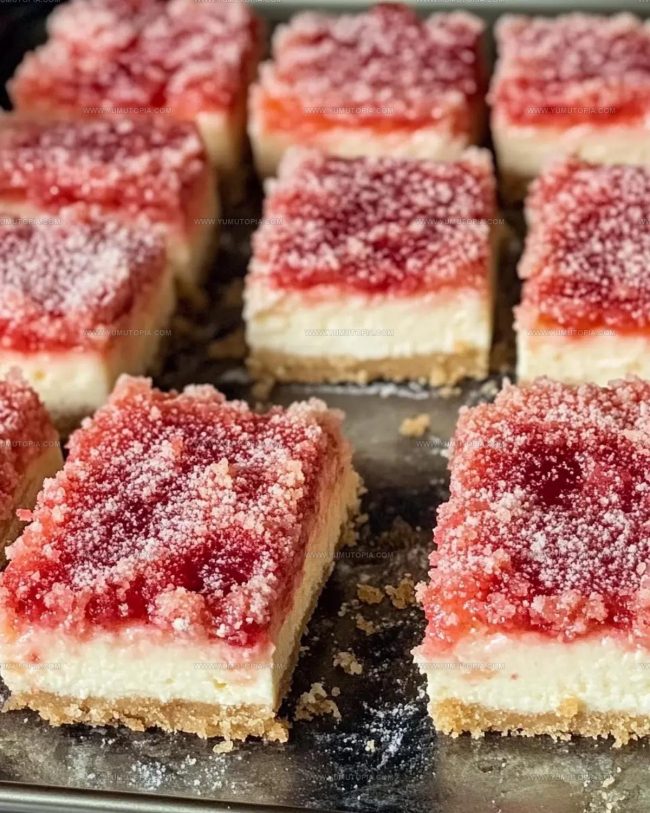 Steps for Layering Strawberry Shortcake Cheesecake Bars