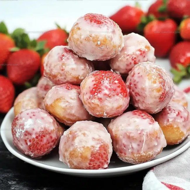 Approach to Frying Light and Airy Strawberry Donut Bites
