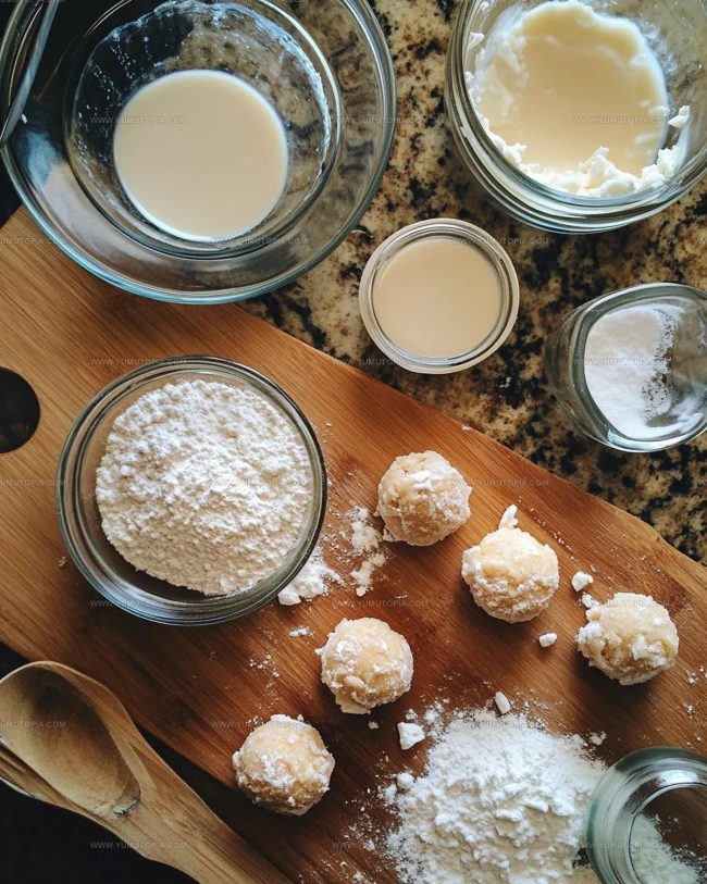 Preparing Sweetened Condensed Milk Snowball Cookies Step by Step