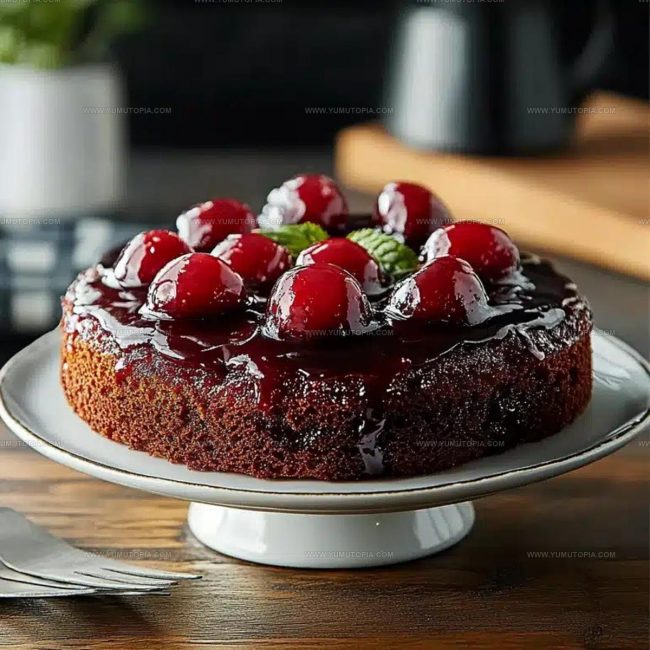 Method for a Confident Flip of Chocolate Cherry Upside Down Cake