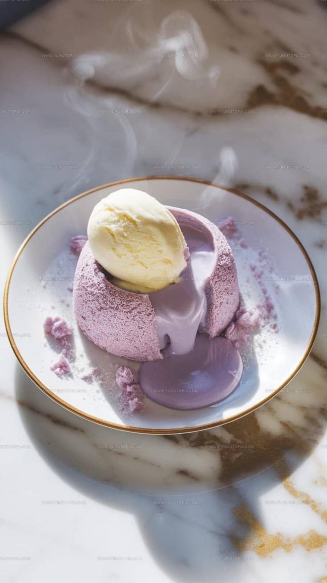 What Makes Ube Lava Cake with Vanilla Ice Cream So Indulgent