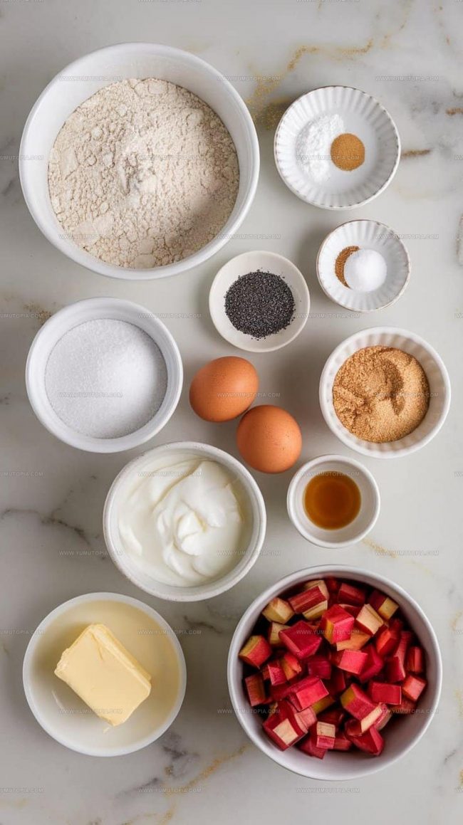 Rhubarb Poppy Seed Muffins Ingredients You’ll Need