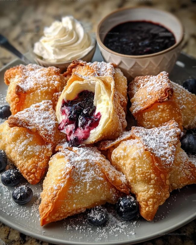 Technique Notes for Deep-Fried Blueberry Cheesecake Wontons