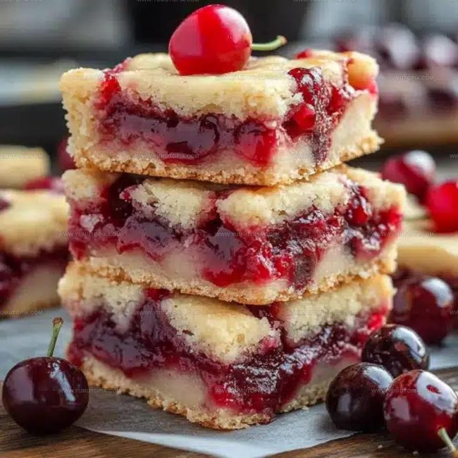 Cherry Bars Crust Filling And Glaze Ingredients
