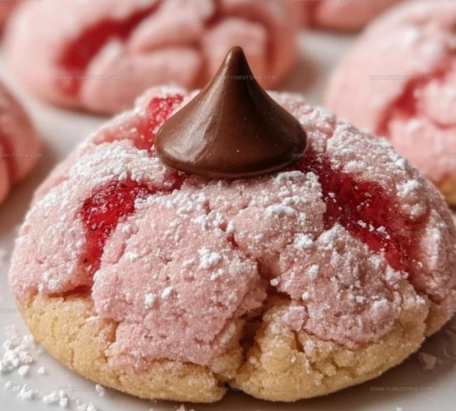 Steps For Making Strawberry Kiss Cookies