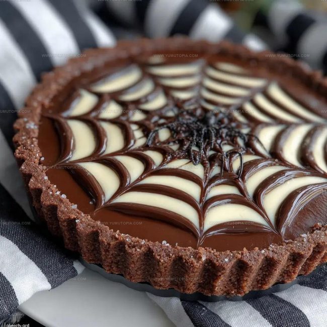 How to Make Spiderweb Chocolate Tart