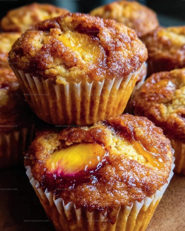 Tasty Highlights Of Jumbo Caramel Peach Cobbler Muffins