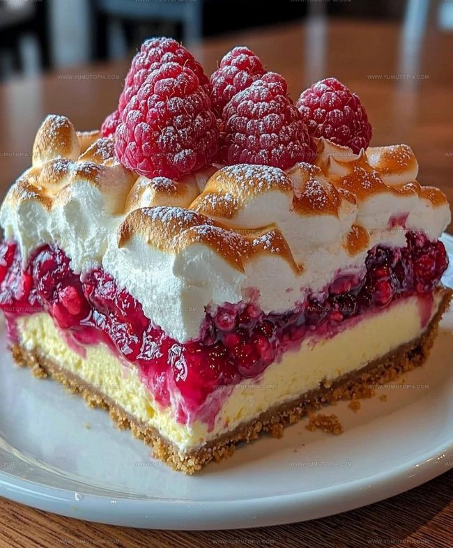 Step by Step Method for Lemon Raspberry Meringue Cheesecake