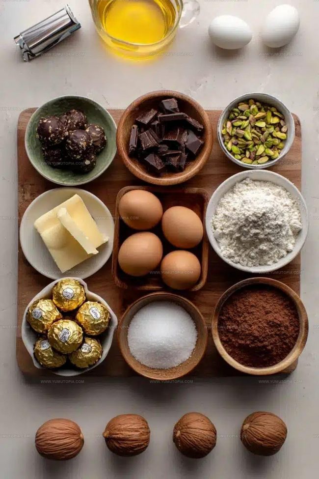 Why You Will Obsess Over These Pistachio Ferrero Rocher Brownies